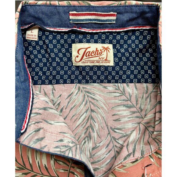 Jachs NY Men’s Stretch Button-Down Coastal-Preppy Shirt Palm Leaf Print Size‎ L - Picture 4 of 7